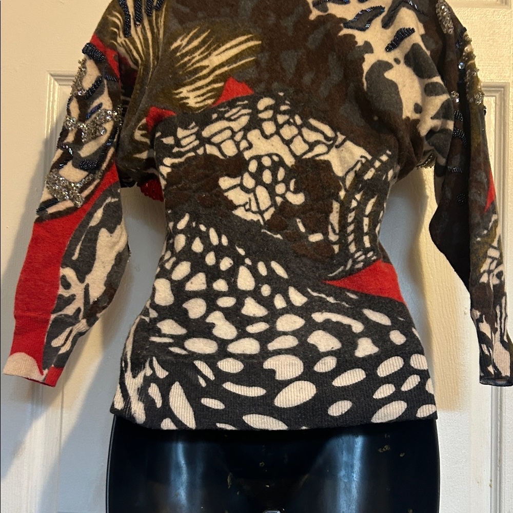 Artistic Cedars Wool Beaded Patterned Sweatshirt … - image 7